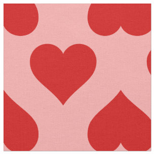 Tissu grand coeur amour valentine romance minimaliste ré