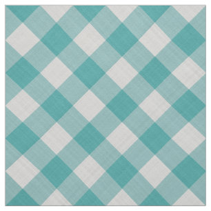 Tissu Grand contrôle de En vichy Turquoise Motif géométr