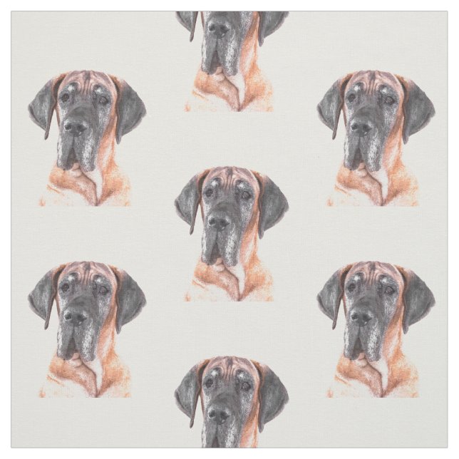 Tissu Grand Dane Chien Portrait animal (Échantillon)