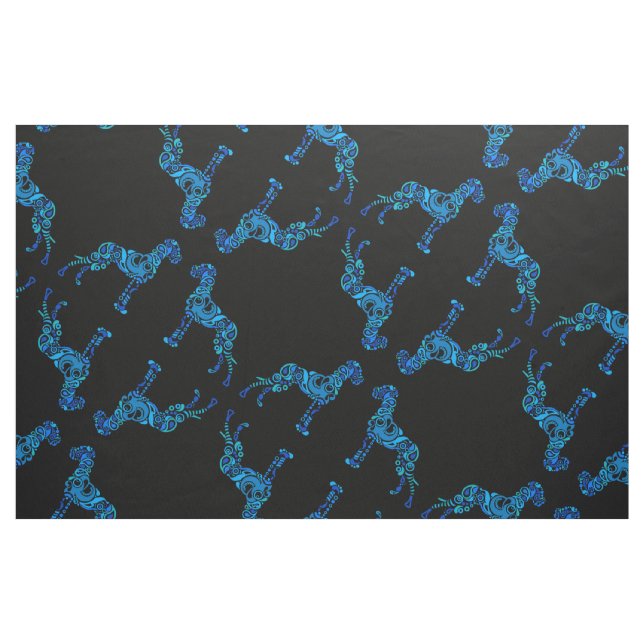 Tissu Grand Danois sur fond noir (Fat Quarter)