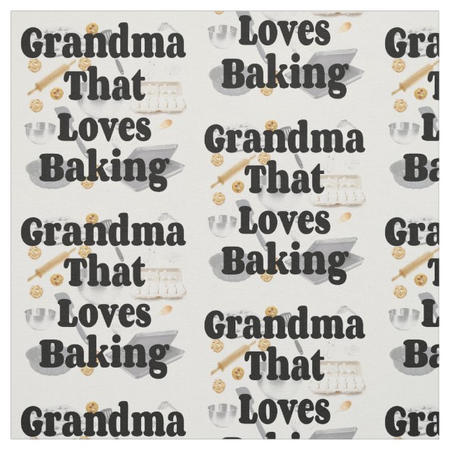 Tissu Grand-mère adore cuisiner (Échantillon)