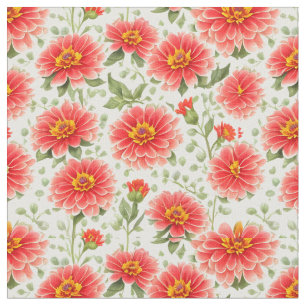 Tissu Grand motif floral Zinnia Fleurs