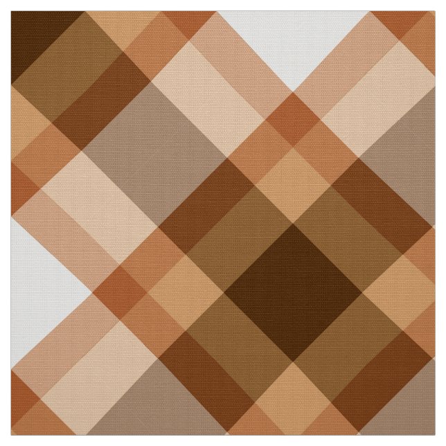 Tissu Grand plaid Bias, Brown, beige, cuivre et tan (Échantillon)
