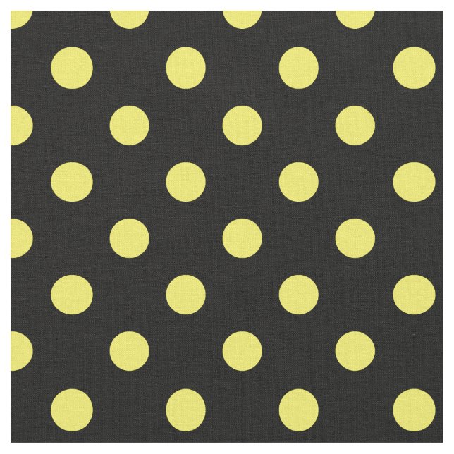 Tissu Grand pois - citron sur le noir (Fermer)