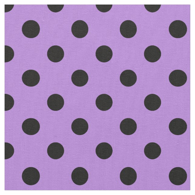 Tissu Grand pois - noir sur la lavande (Fermer)