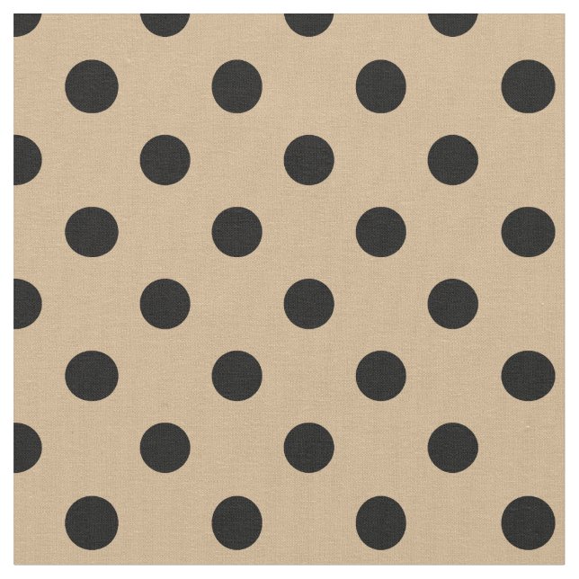 Tissu Grand pois - noir sur Tan (Fermer)