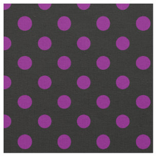 Tissu Grand pois - pourpre sur le noir