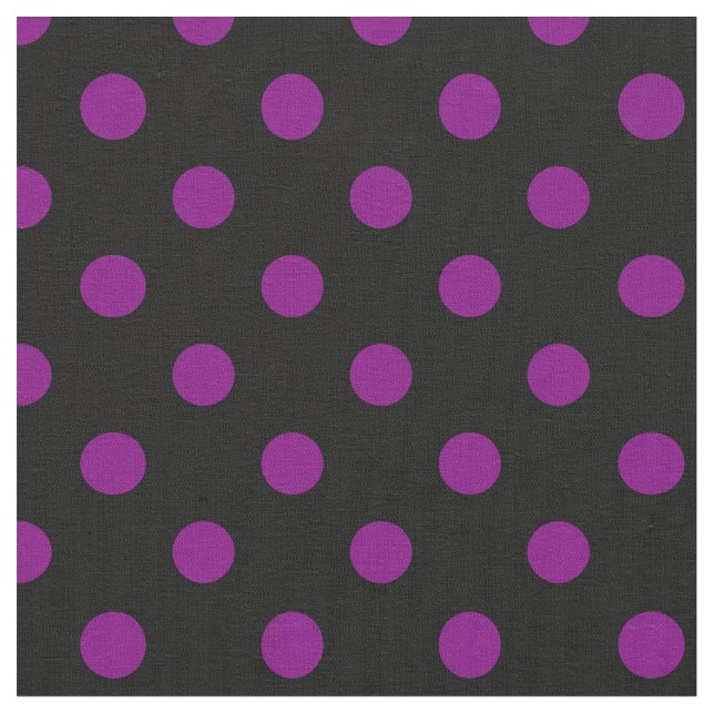 Tissu Grand pois - pourpre sur le noir (Fermer)