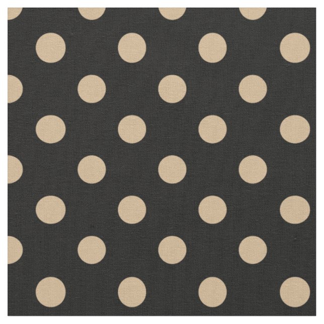 Tissu Grand pois - Tan sur le noir (Fermer)