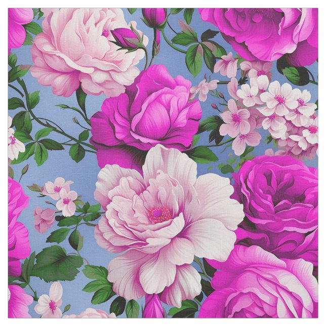 Tissu Grand Retro Purple Rose Textile (Échantillon)