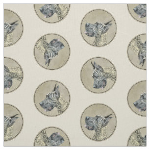 Tissu Grande Dane Peinture Brindle Original Pet Dog Art