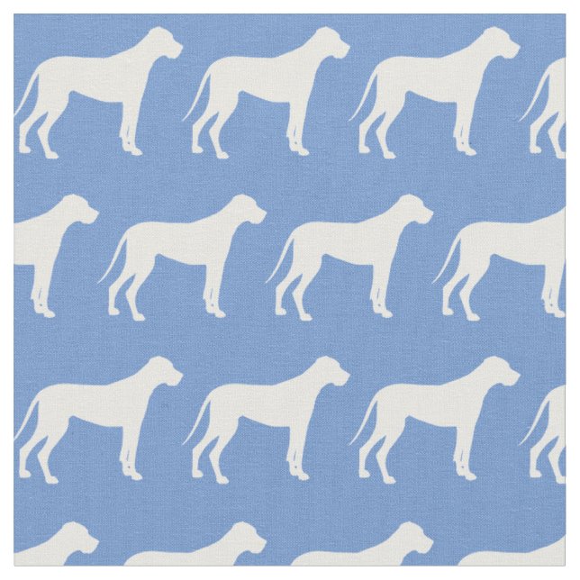 Tissu Grande Danse Chien Silhouette Animal bleu clair (Fermer)