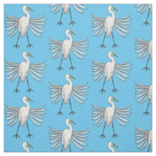 Tissu Grande illustration de dessin animé d'aigrette