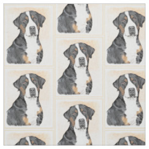 Tissu Grande peinture suisse de chien de montagne - Art 