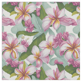 Tissu Grandes fleurs florales Plumeria