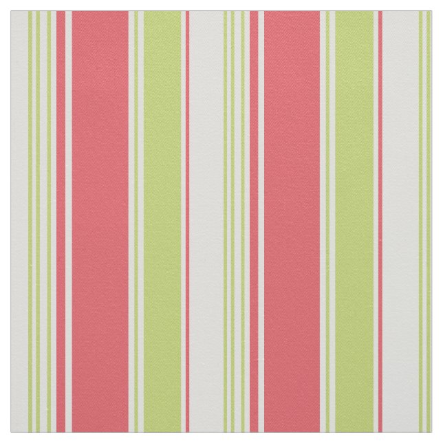 Tissu Grandes lignes modernes rose et vert (Échantillon)