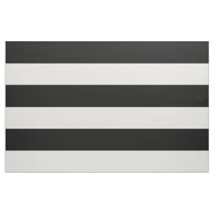 Tissu Grandes rayures noires et ivoiriennes