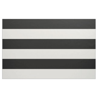 Tissu Grandes rayures noires et ivoiriennes