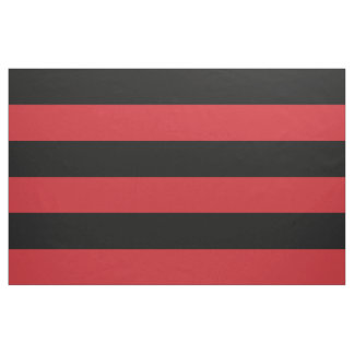 Tissu Grandes rayures noires et rouges Grande échelle
