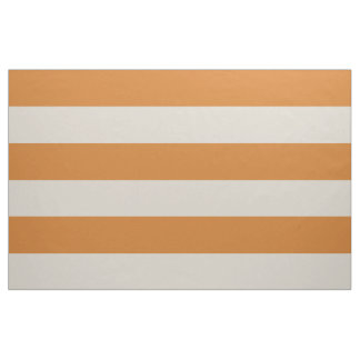 Tissu Grandes rayures orange et beige brûlées Grande éch