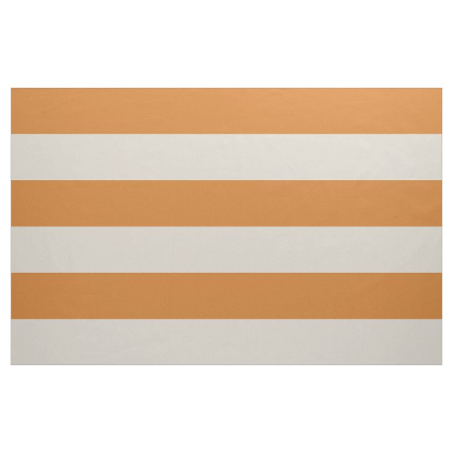 Tissu Grandes rayures orange et beige brûlées Grande éch (Yard)