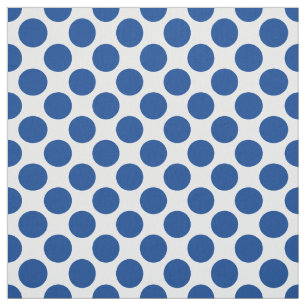 Tissu Grands points rétro - bleu cobalt et blanc