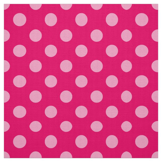 Tissu Grands points rétro, Fuchsia et Pastel Pink (Échantillon)