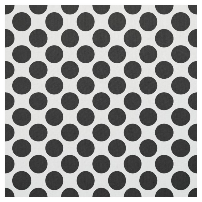Tissu Grands points rétro - noir et blanc (Échantillon)