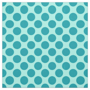 Tissu Grands rétros points - aqua et turquoise