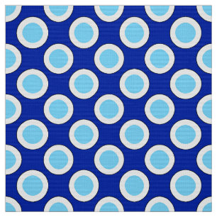 Tissu Grands rétros points, bleu de cobalt et blanc
