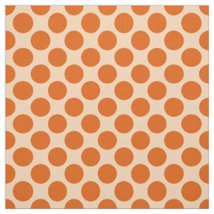 Tissu Grands rétros points - mandarine et orange pâle