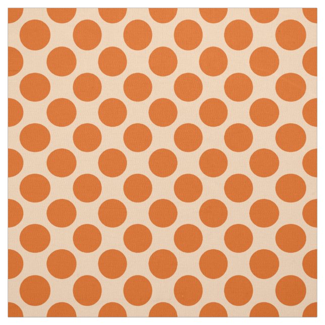 Tissu Grands rétros points - mandarine et orange pâle (Échantillon)