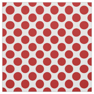 Tissu Grands rétros points - rouge et blanc