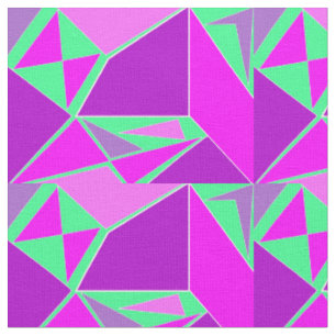 Tissu Graphique Abstrait - design vert violet