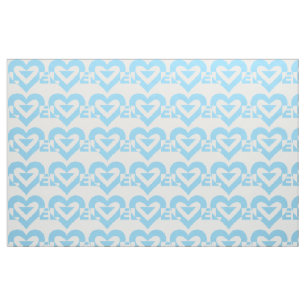 Tissu Graphique d'amour cool, Bleu