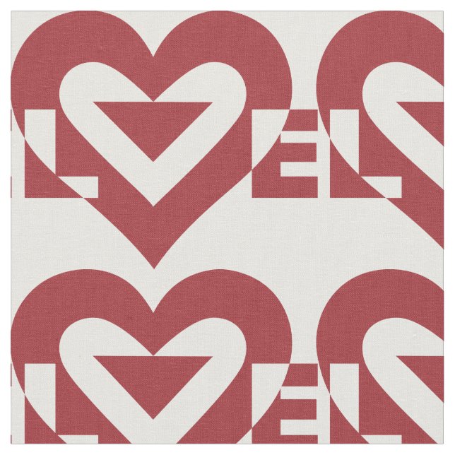 Tissu Graphique d'amour cool, Bourgogne (Fermer)