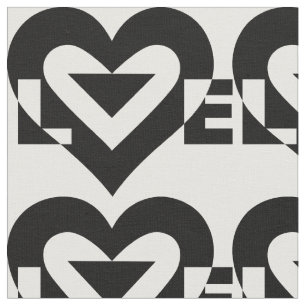 Tissu Graphique d'amour cool, noir