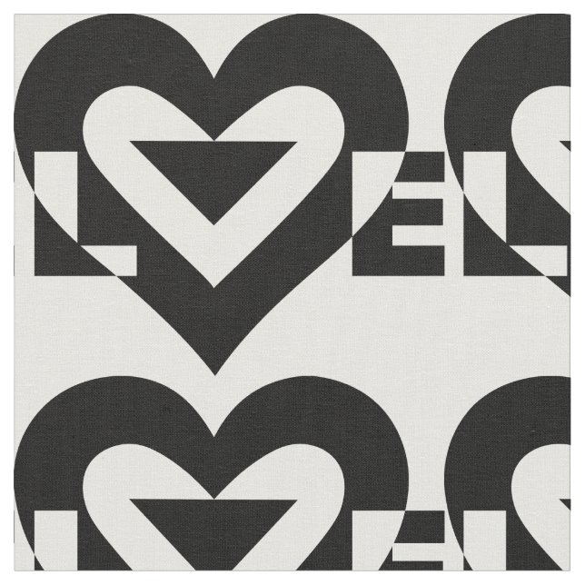 Tissu Graphique d'amour cool, noir (Fermer)
