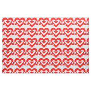 Tissu Graphique d'amour cool, Rouge