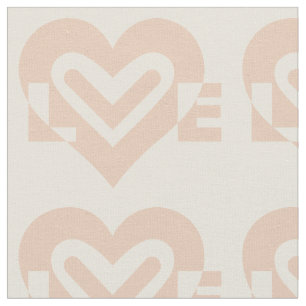 Tissu Graphique d'amour mignon en beige