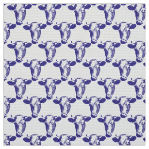 Tissu Graphique de vaches d'art pop violet