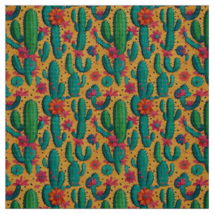 Tissu Gras Arizona Saguaro Flower Cactus