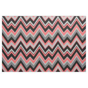 Tissu Gray & Coral Chevron Zigzag Motif sans couture
