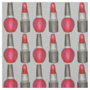 Tissu Gray Red Lipstick Clou Polonaise Maquillage Beauté