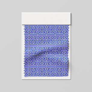 Tissu Grec Meander Carré clé H Motif bleu