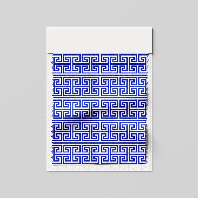 Tissu Grec Meander Carré clé H Motif bleu (Créateur téléchargé)