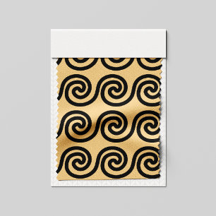 Tissu Grec Meander Key Waves Motif Brown