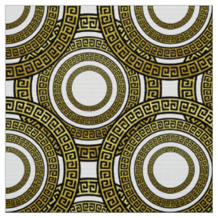 Tissu Grec méandre en Motif doré