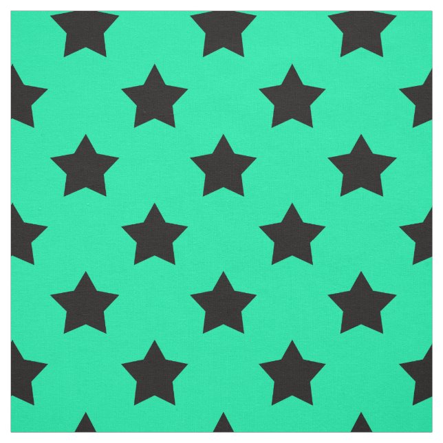 Tissu Green Black Stars Motif Textile décoratif (Échantillon)