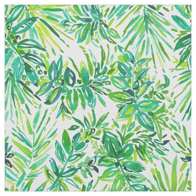 Tissu GREEN CANOPY Tropical Jungle Feuille Motif (Échantillon)